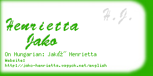 henrietta jako business card